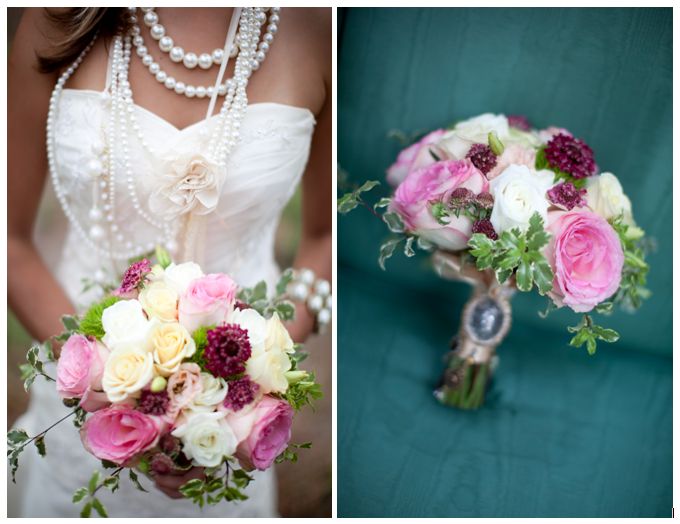 Pink White Bridal bouquet Flowers Weddings 
